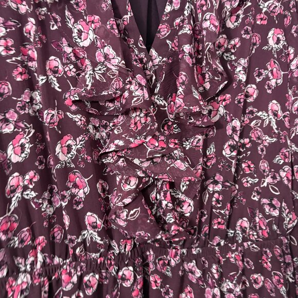 Karl Lagerfeld Floral Sheer Fit & Flare Dress Midi New Size 6 Lined - Picture 5 of 10